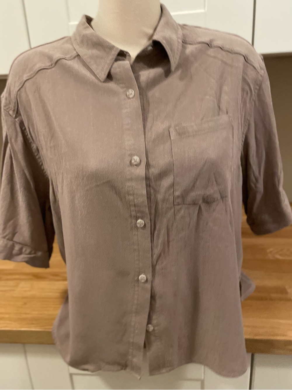 Gentle Fawn Classic Short-Sleeve Button-Up Shirt in Taupe